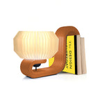 Bookworm lamp in horizontal orientation front quater view with books with drawer / without drawer Terracotta Orange
