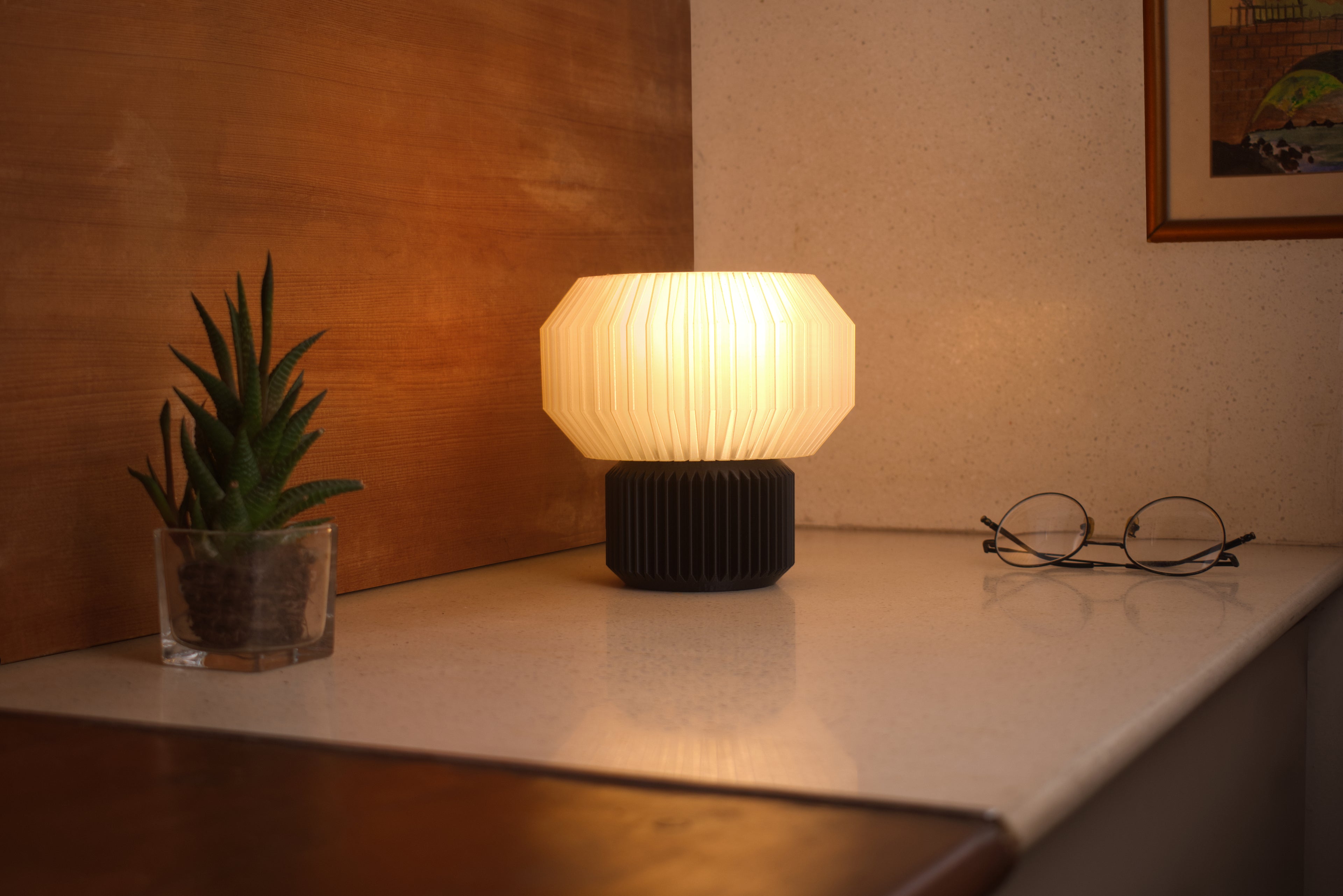 Flutes, transparent, Ambient light 3D printed table lamp