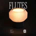 Flutes, transparent, 3d printed ambient table lamp. glow light. Table lamp, compact lamp. tiny table lamp. desk lamp . textured lamp, fluted lamp, ribbed lamp