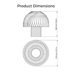 Dunes Frosted White Table Lamp Product Dimensions