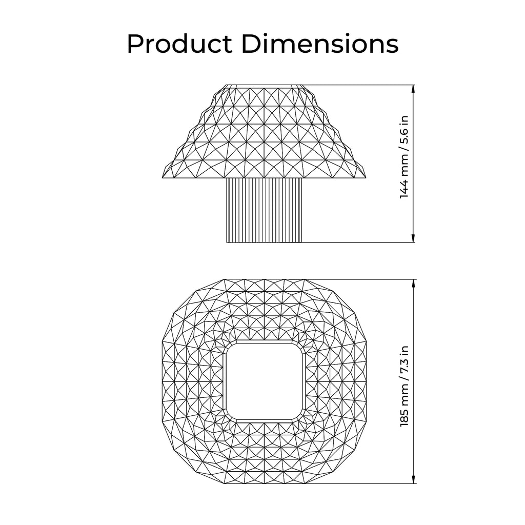 Nuclear Red Shikaku Lamp Product Dimensions