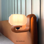 Bookworm lamp hanging on bedside headboard, horizontal orientation with drawer / without drawer Terracotta Orange