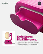 Bookworm lamp with add on attachable storage with drawer Magenta