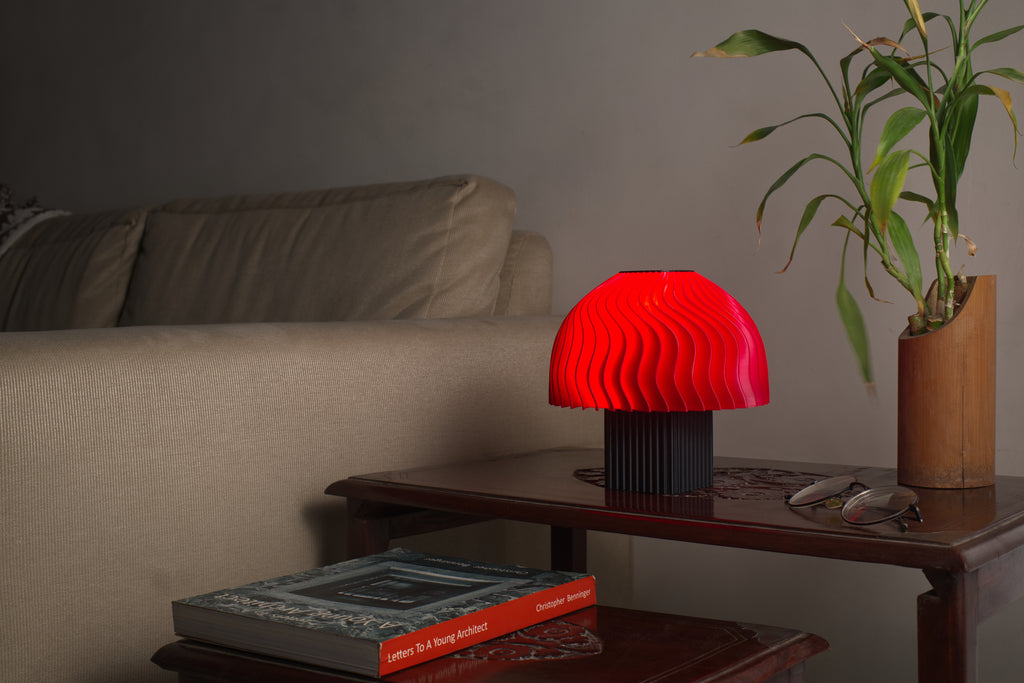 Nuclear Red Table Lamp Lifestyle