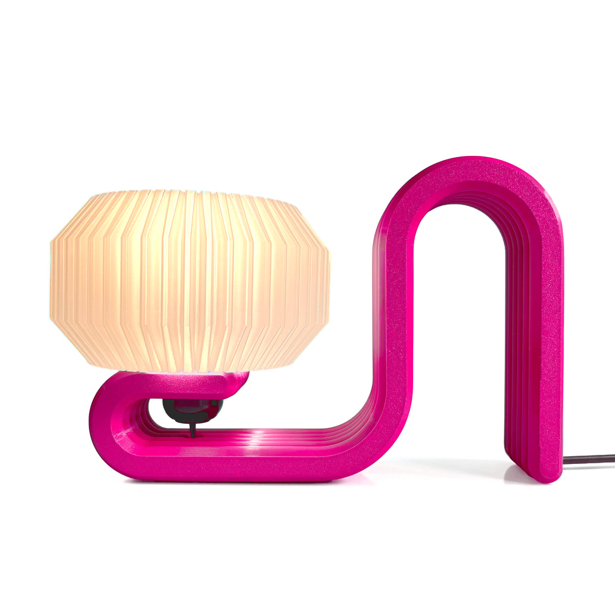 Bookworm lamp in horizontal orientation front view with drawer / without drawer Magenta