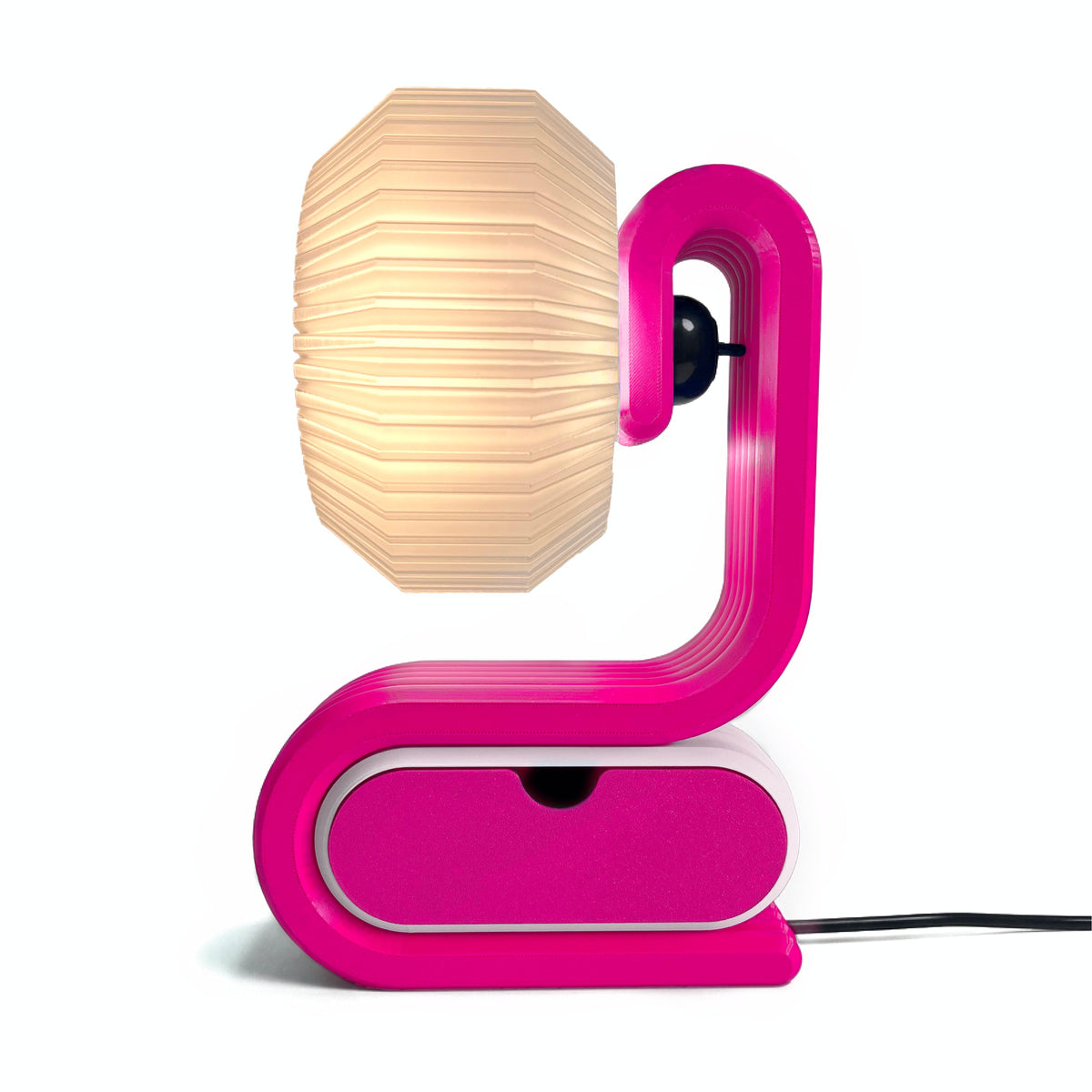 Bookworm lamp in vertical orientation with drawer Magenta