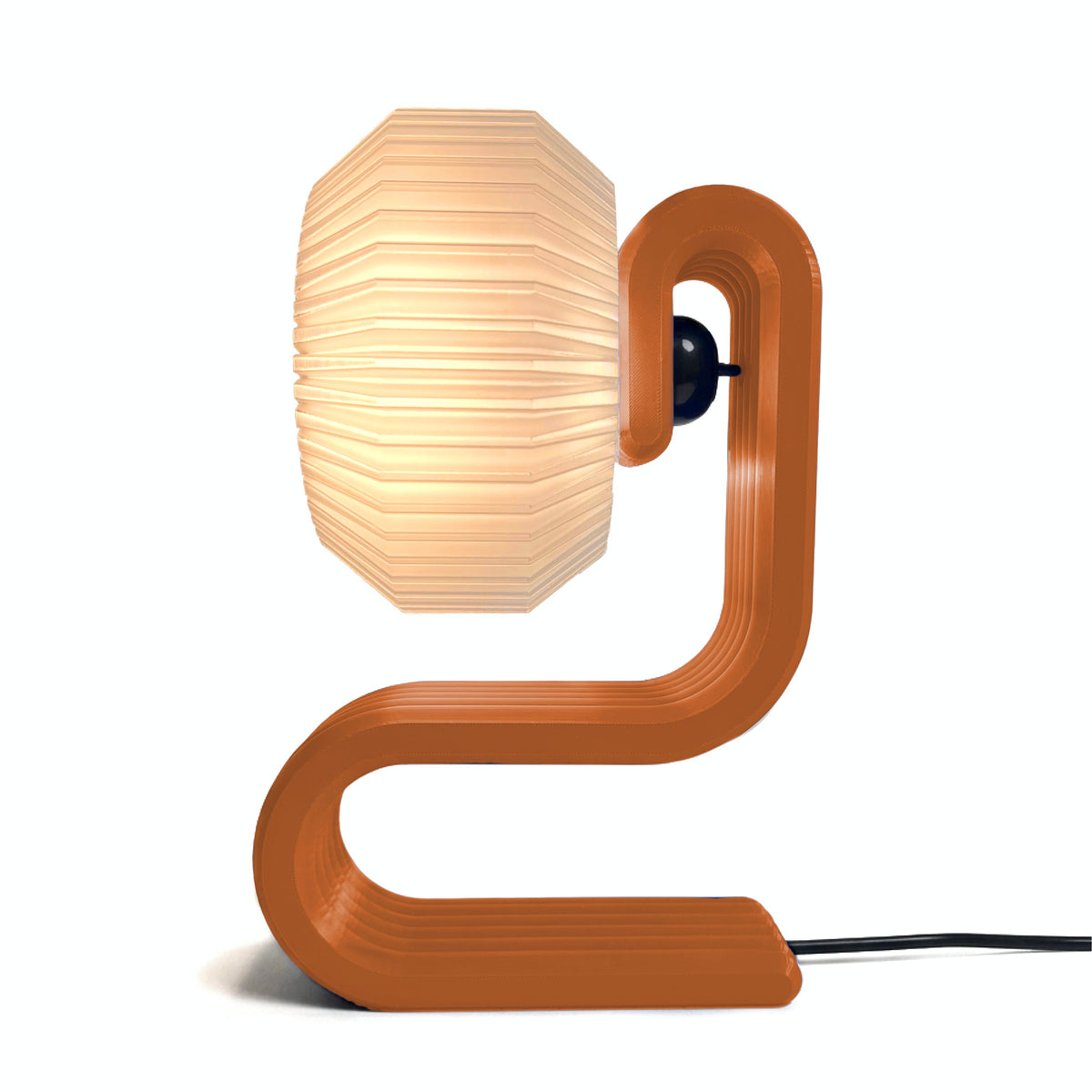 Bookworm lamp in vertical orientation without drawer Terracotta Orange