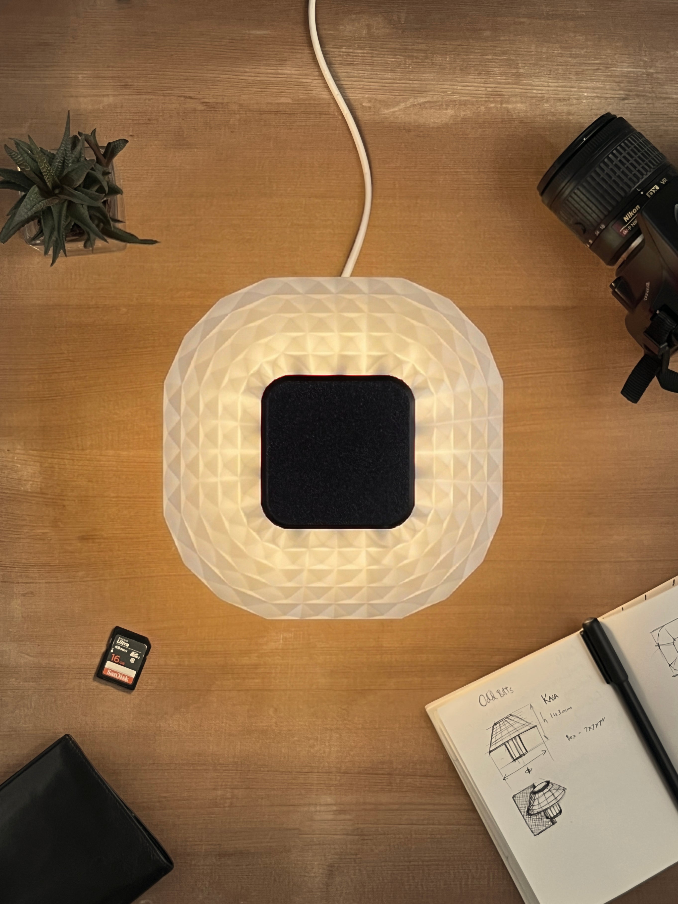 Frosted White Shikaku Lamp Flatlay