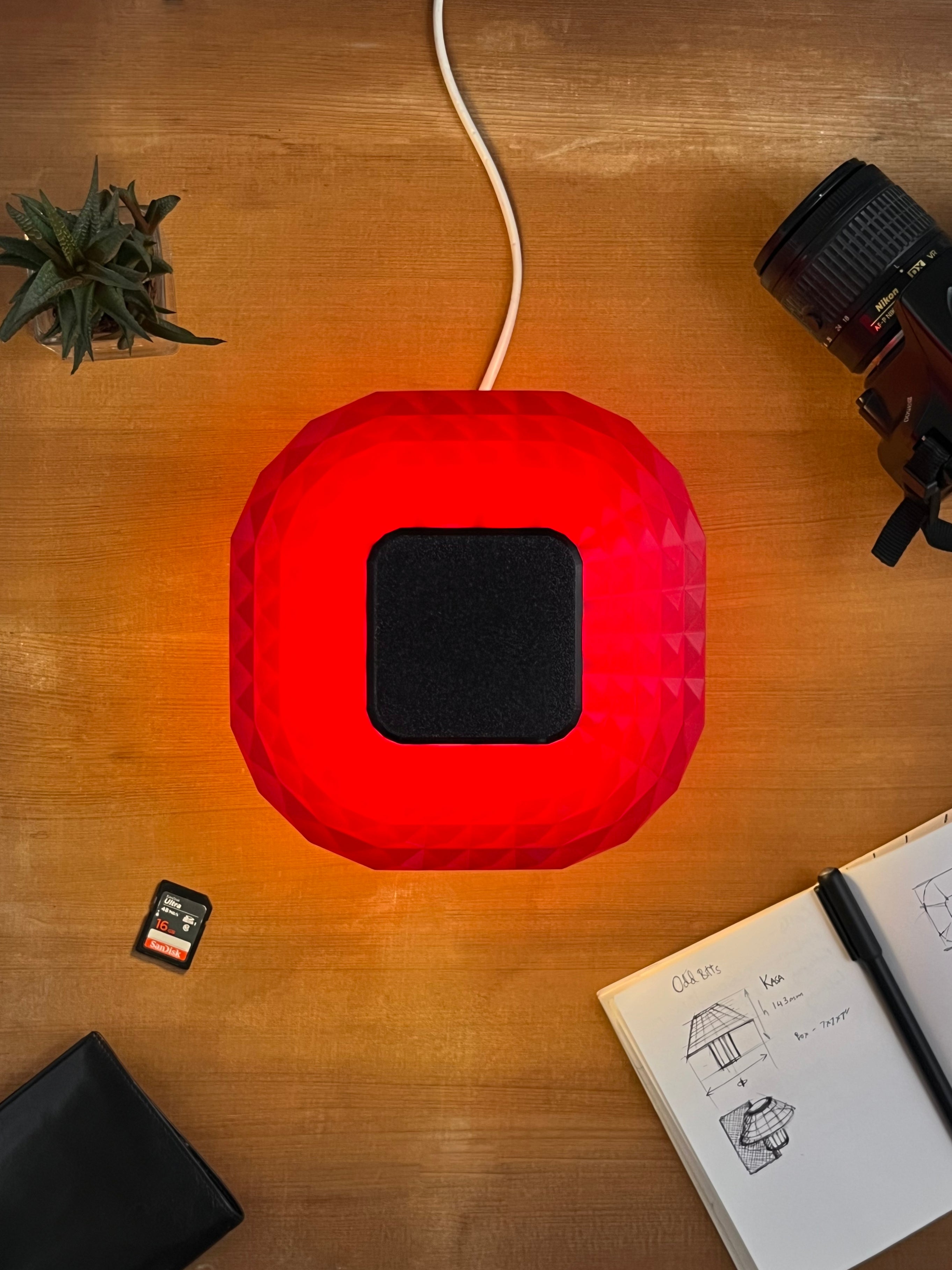 Nuclear Red Shikaku Lamp Flatlay
