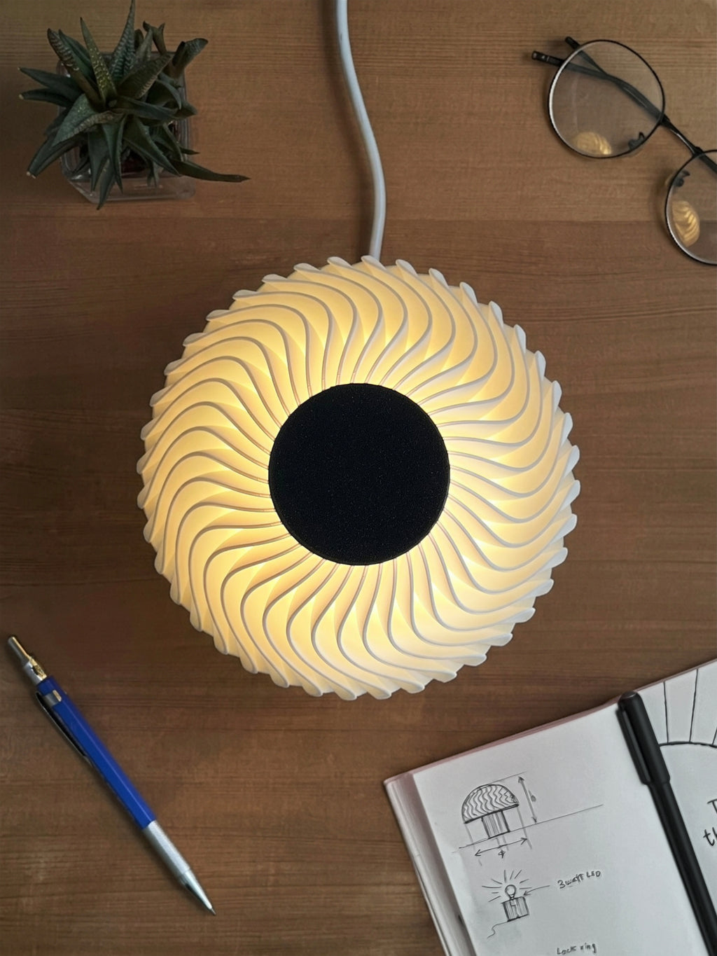 Dunes Frosted White Table Lamp Flatlay