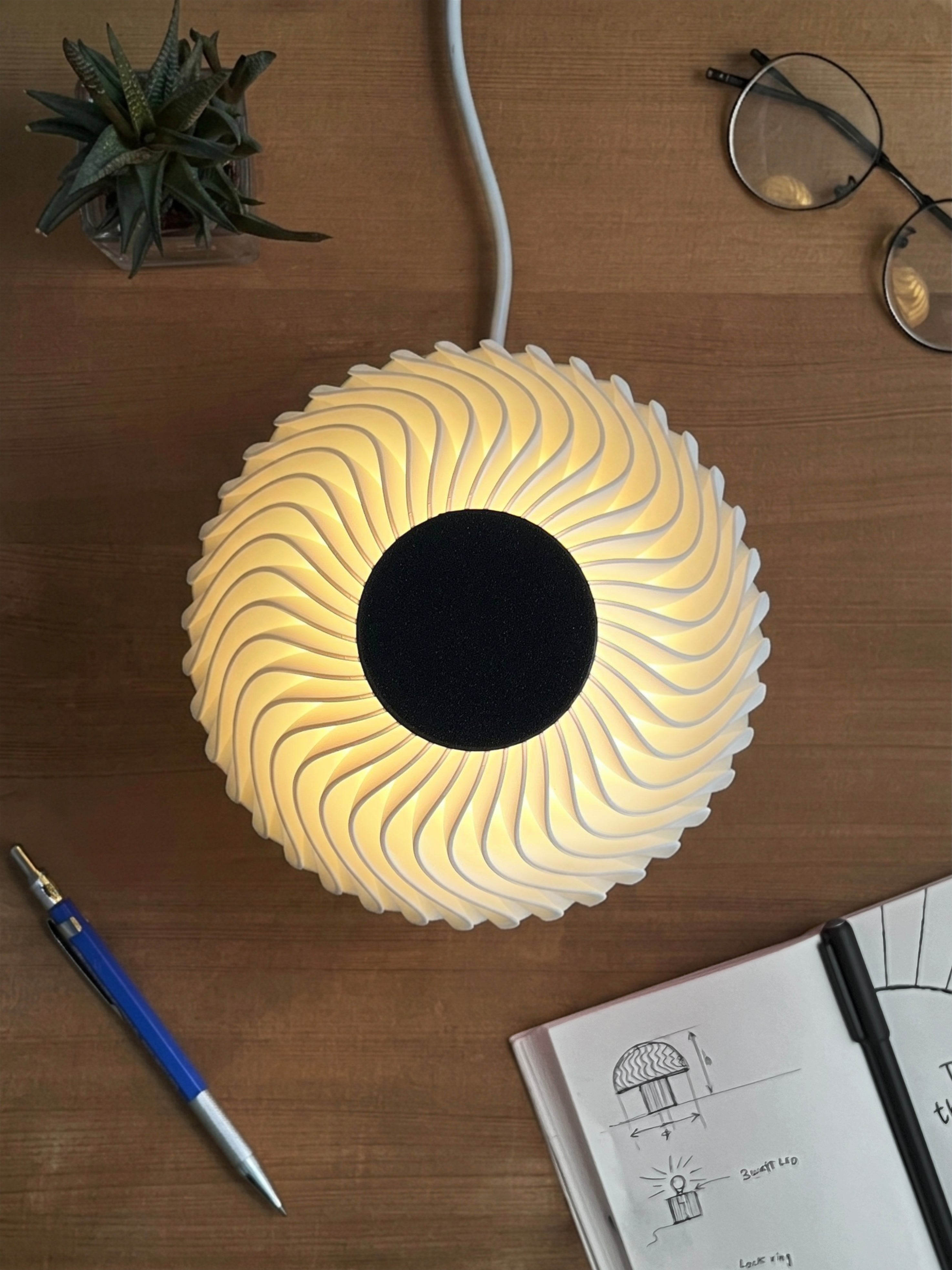 Dunes Frosted White Table Lamp Flatlay